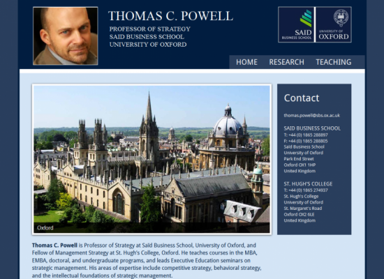 Professor Thomas C. Powell Website Design